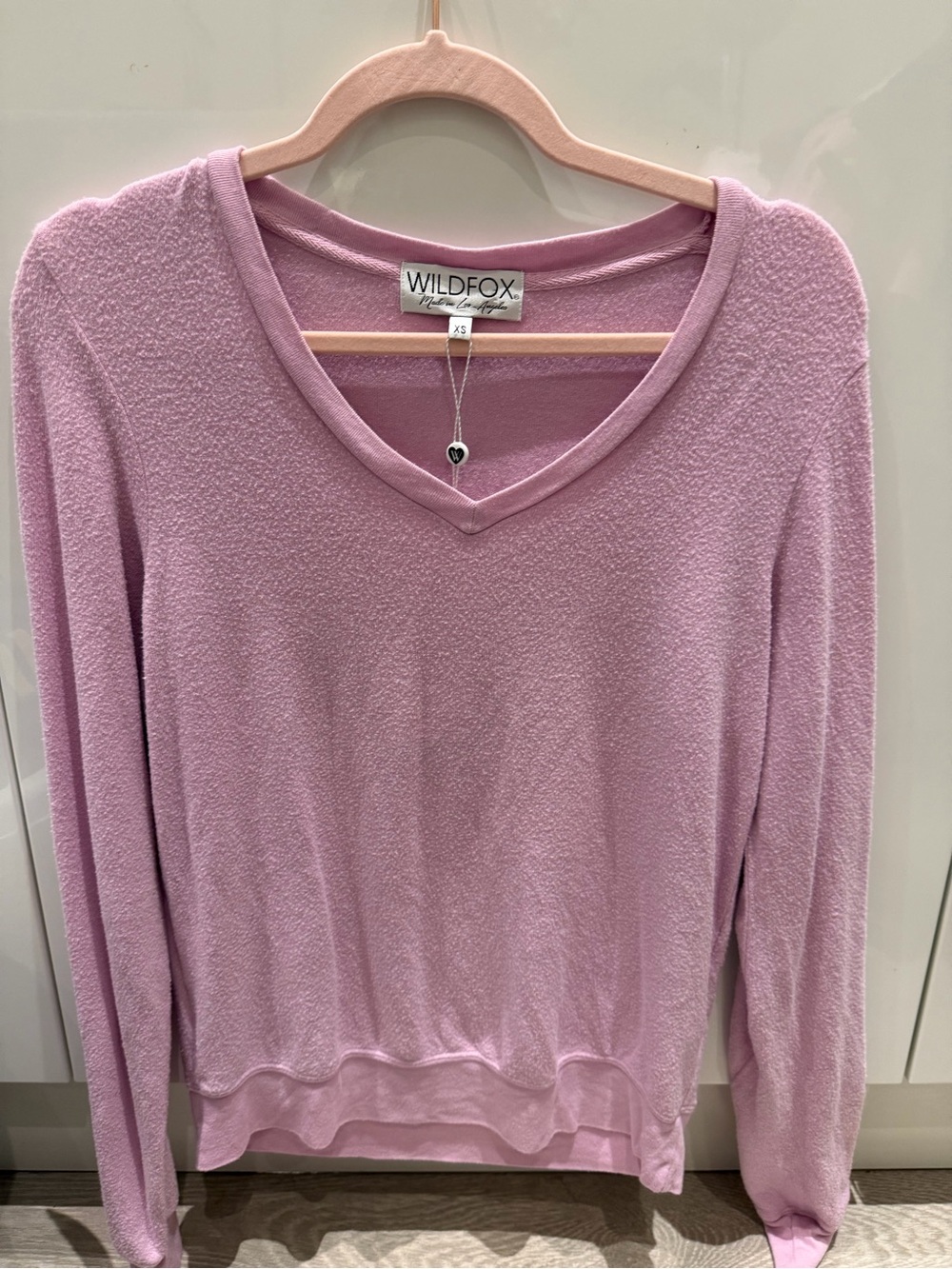 Wildfox Lavender V-Neck Lightweight Pullover